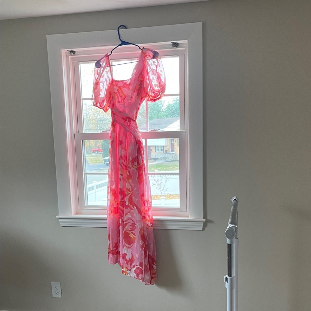 Elegant Pink Floral Women's Dress